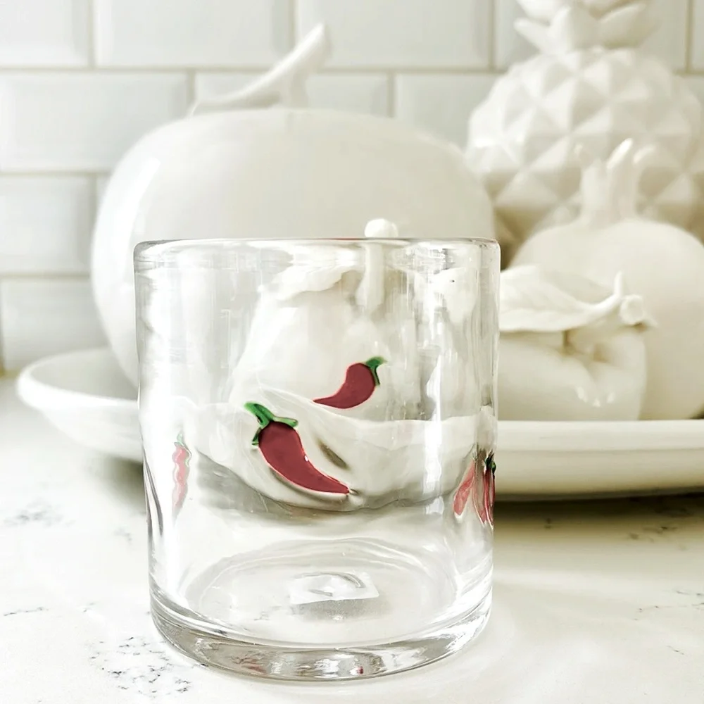 Crate&Barrel Chili Pepper Icon Double Old-Fashioned Glass